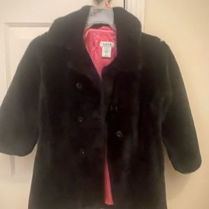 Faux fur girls dress pea coat.